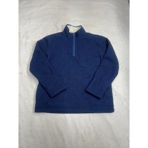 Orvis Pullover Sweater 1/4 Zip Men's Size Large Sherpa Fleece Lined Blue